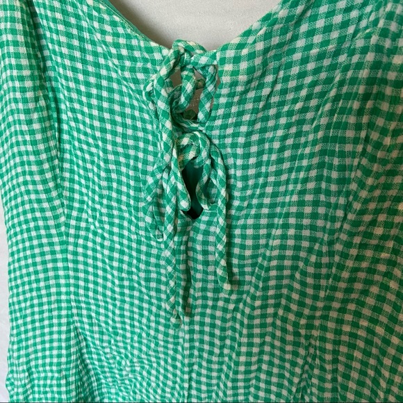 Green gingham romper - Picture 3 of 5